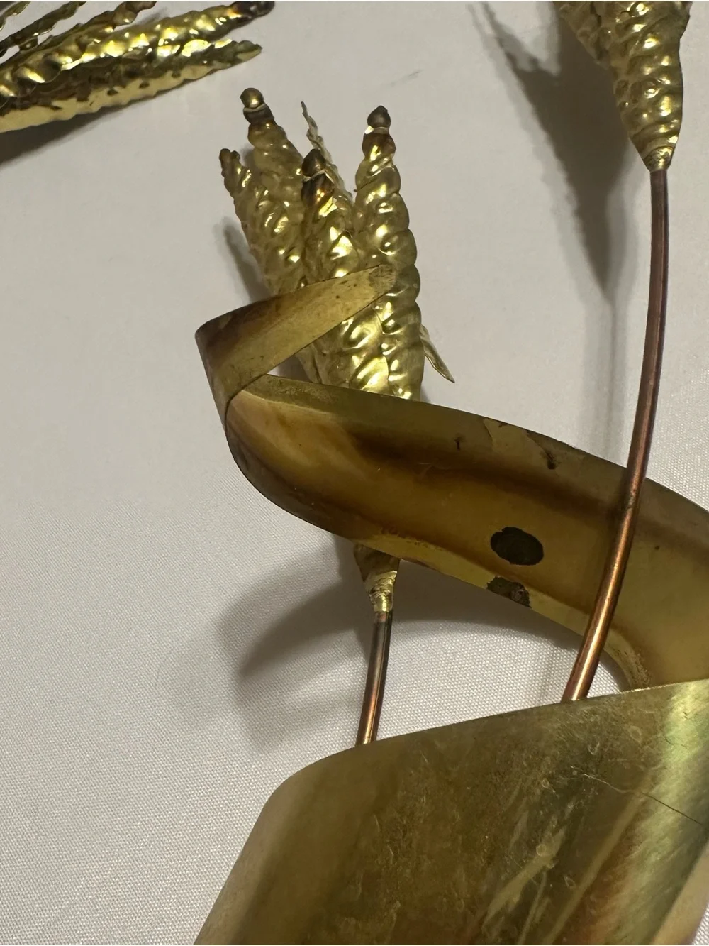 VINTAGE Home Interiors Gold / brass Wheat wall hanging 3 piece set
